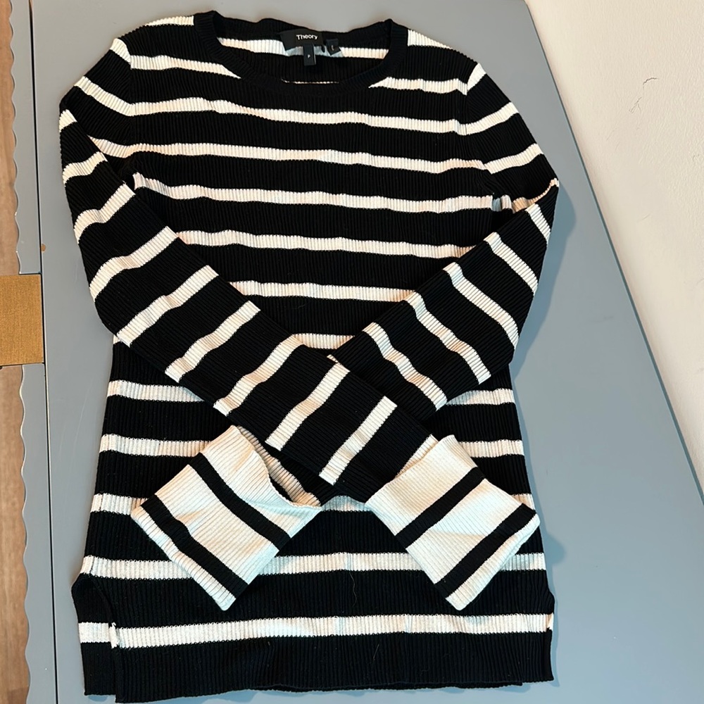 Theory Striped Long Sleeve Sweater